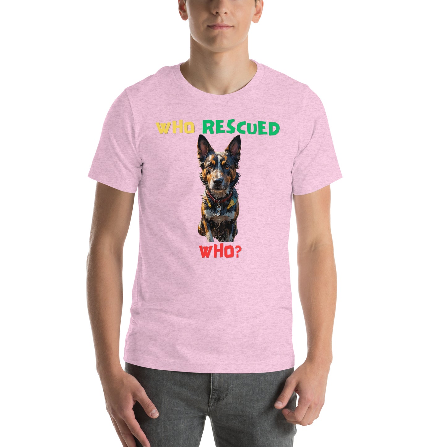 Who Rescued Who? Unisex t-shirt