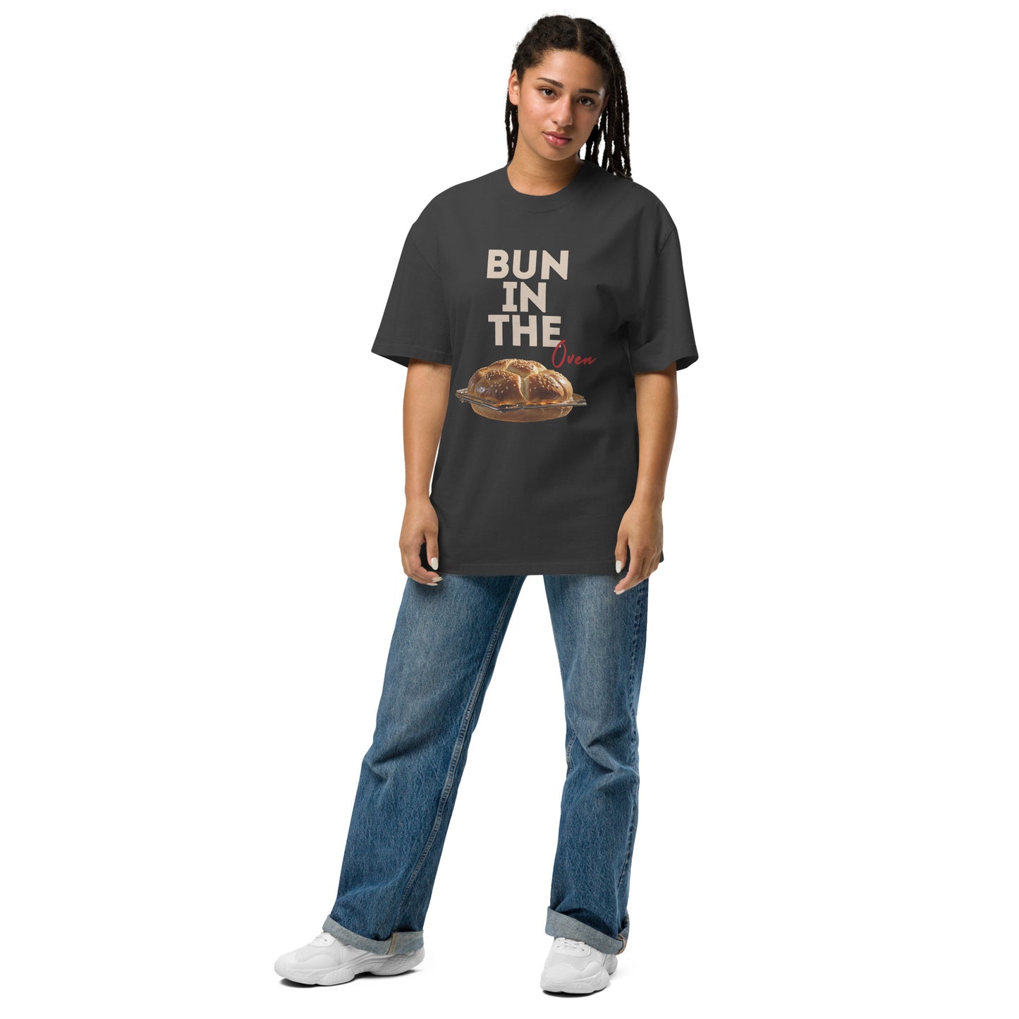 Bun in the oven Oversized faded t-shirt