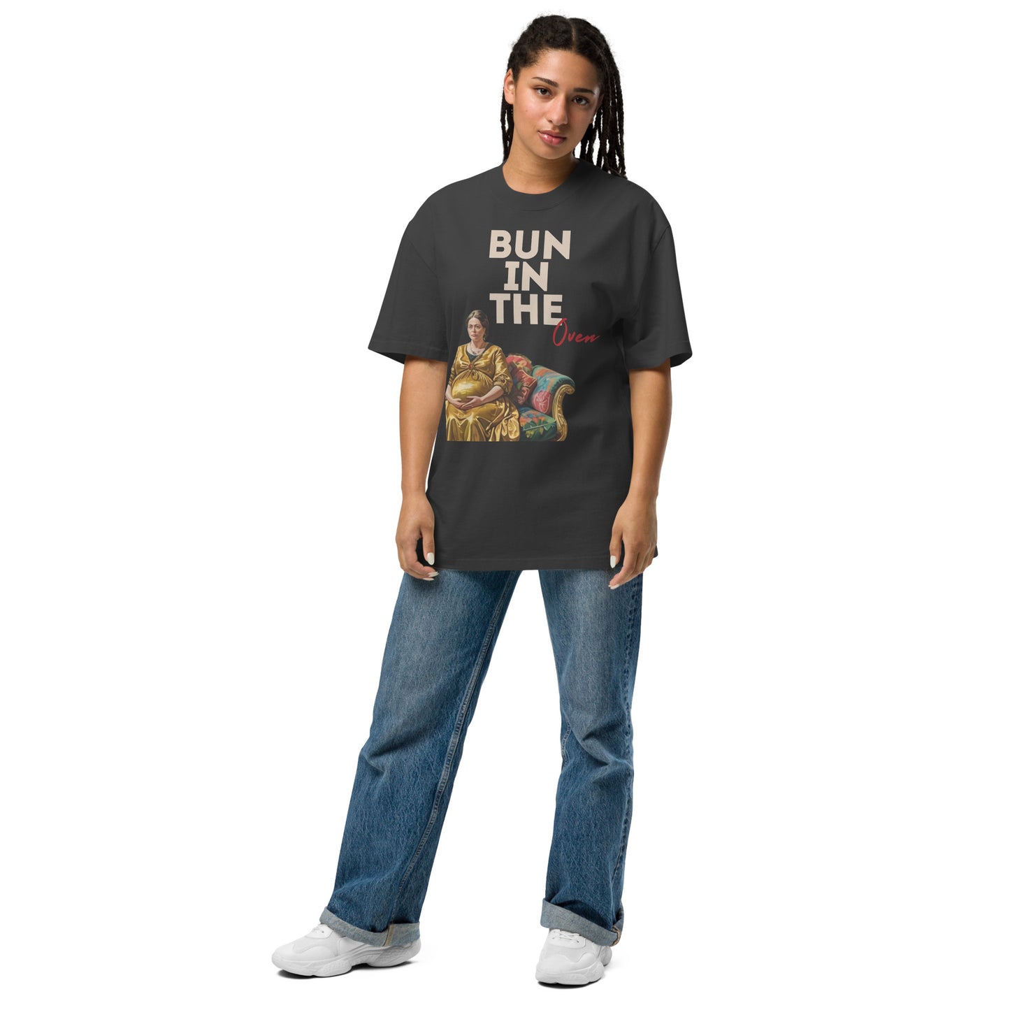 Bun in the oven Oversized faded t-shirt