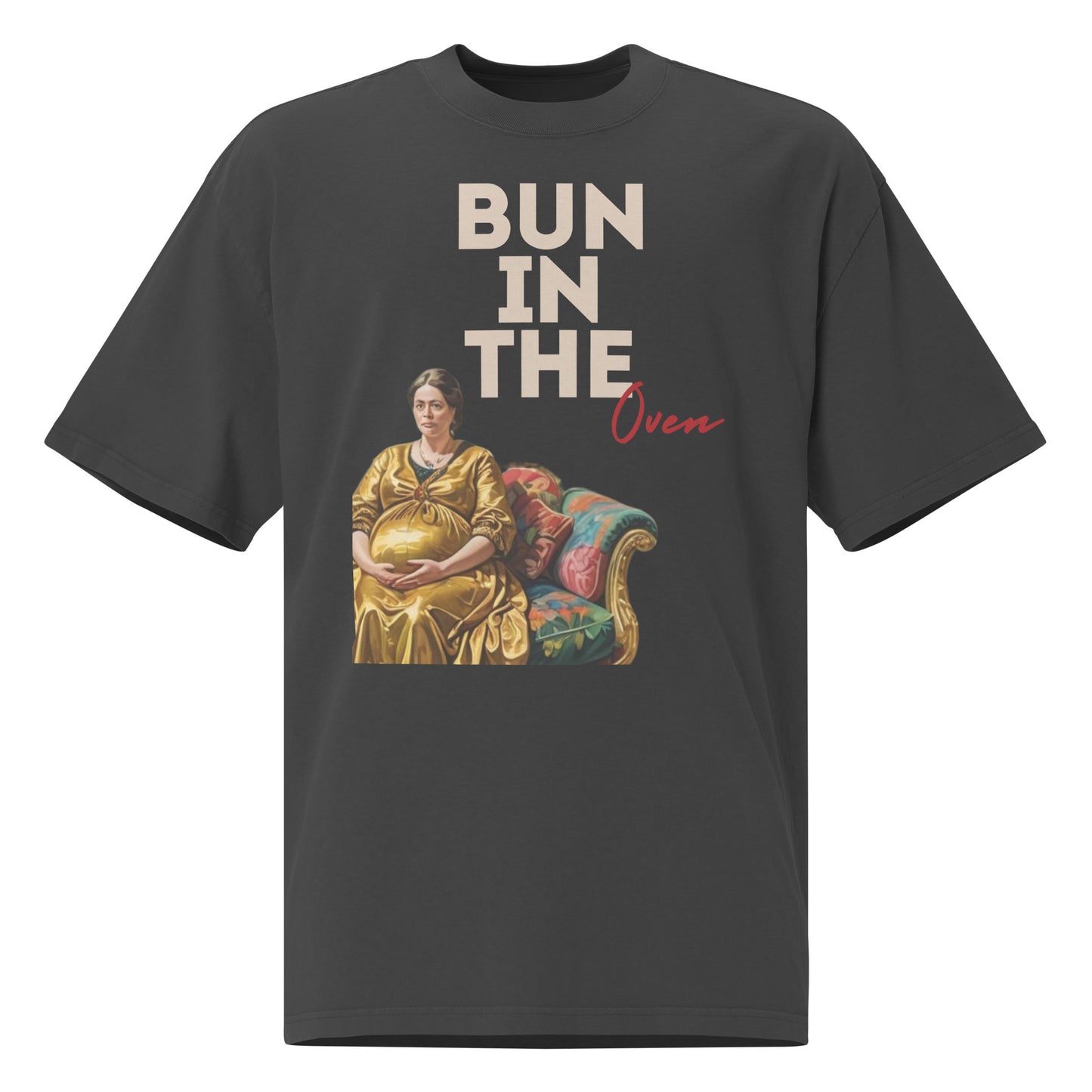 Bun in the oven Oversized faded t-shirt