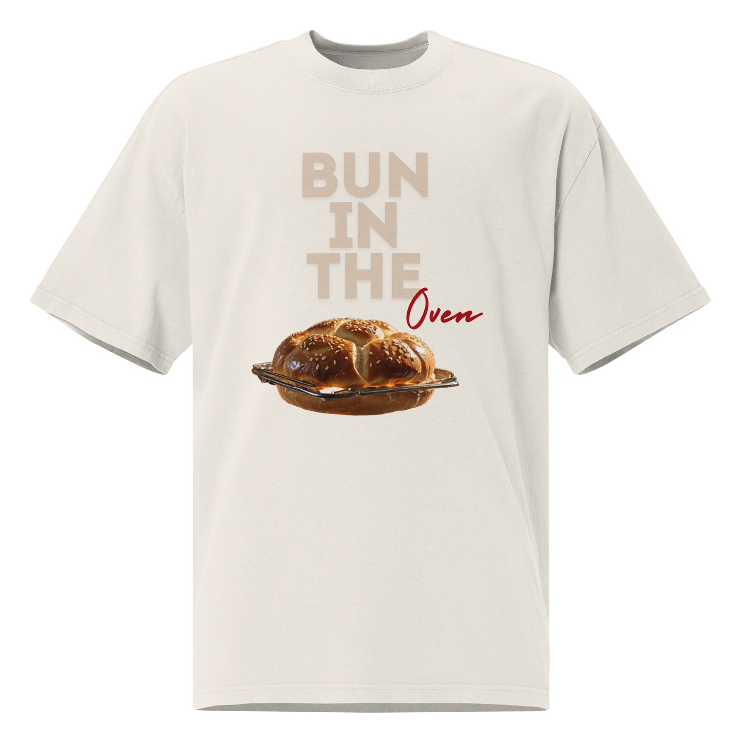 Bun in the oven Oversized faded t-shirt