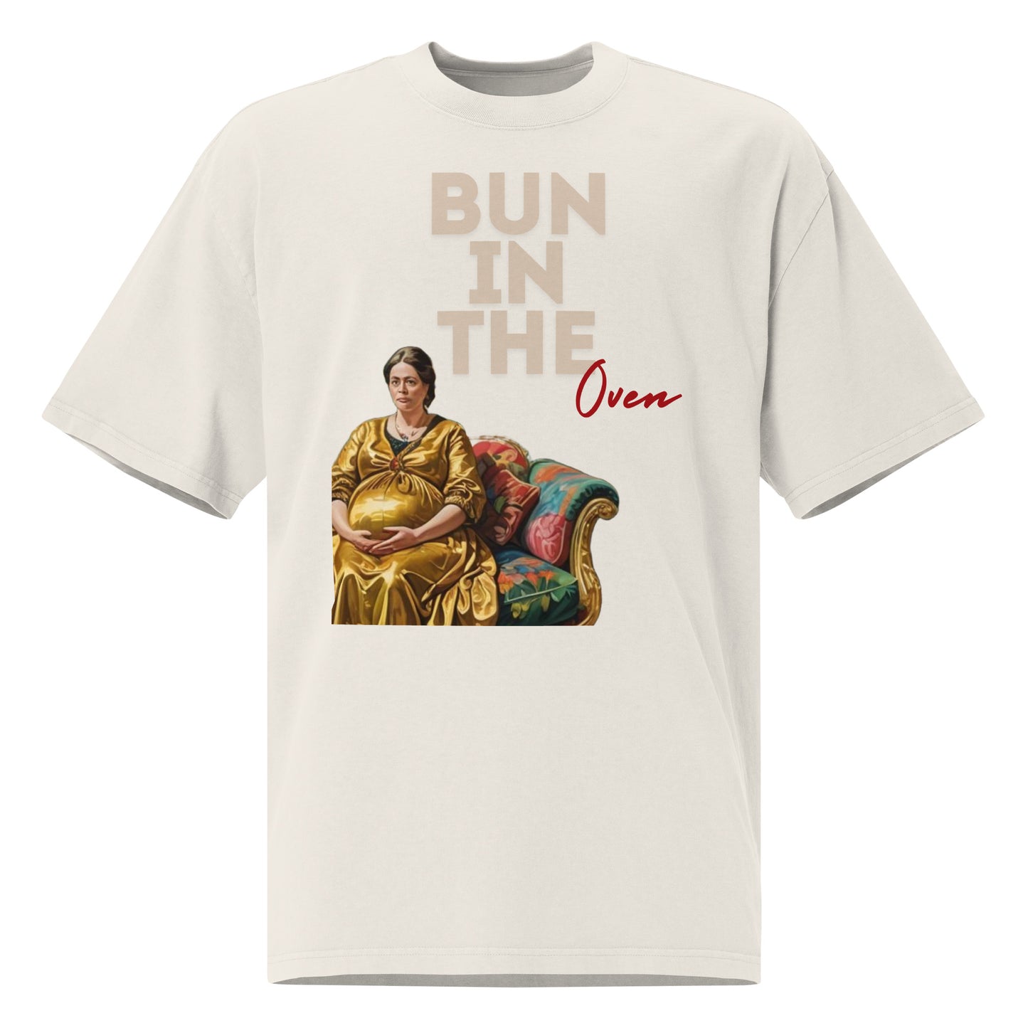 Bun in the oven Oversized faded t-shirt