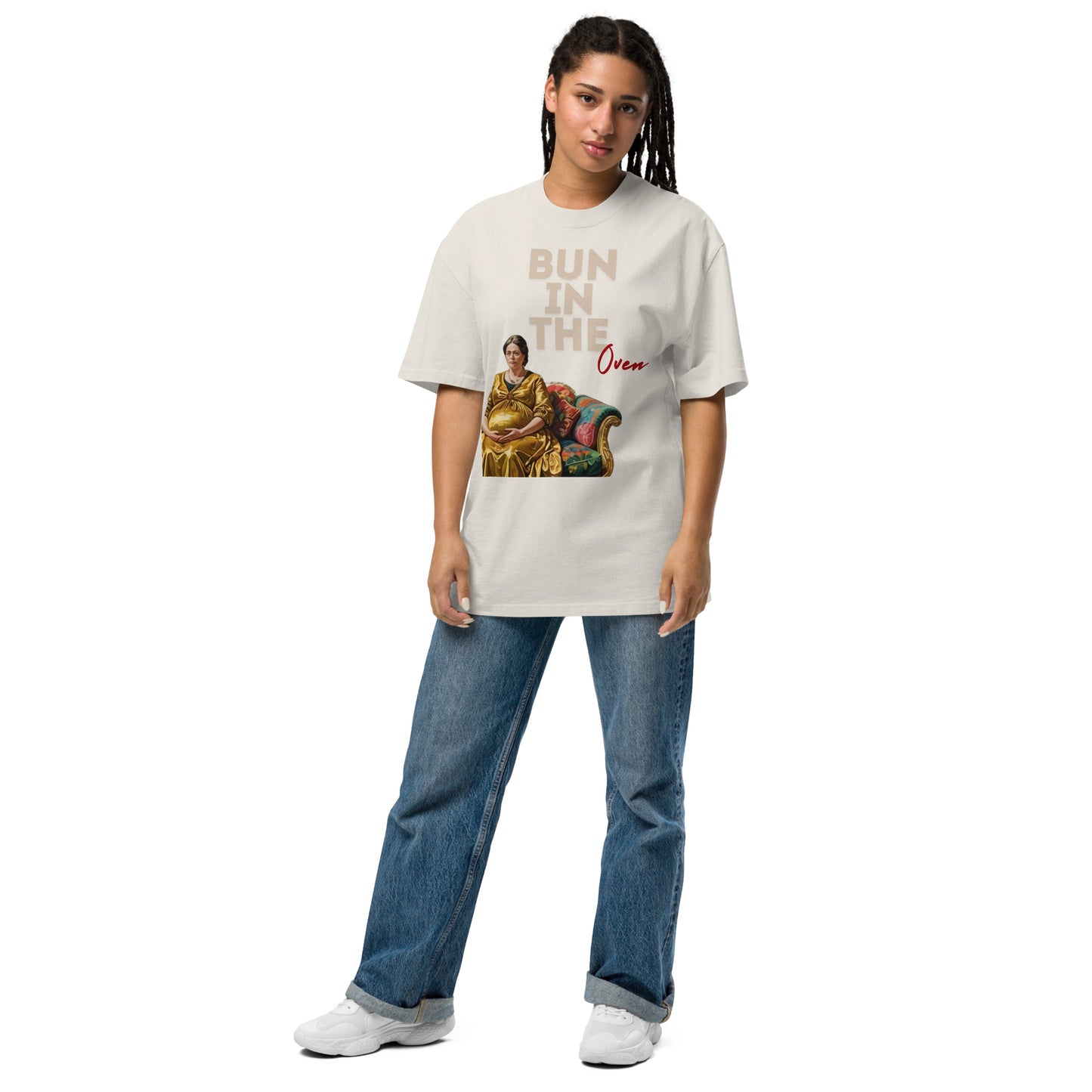 Bun in the oven Oversized faded t-shirt