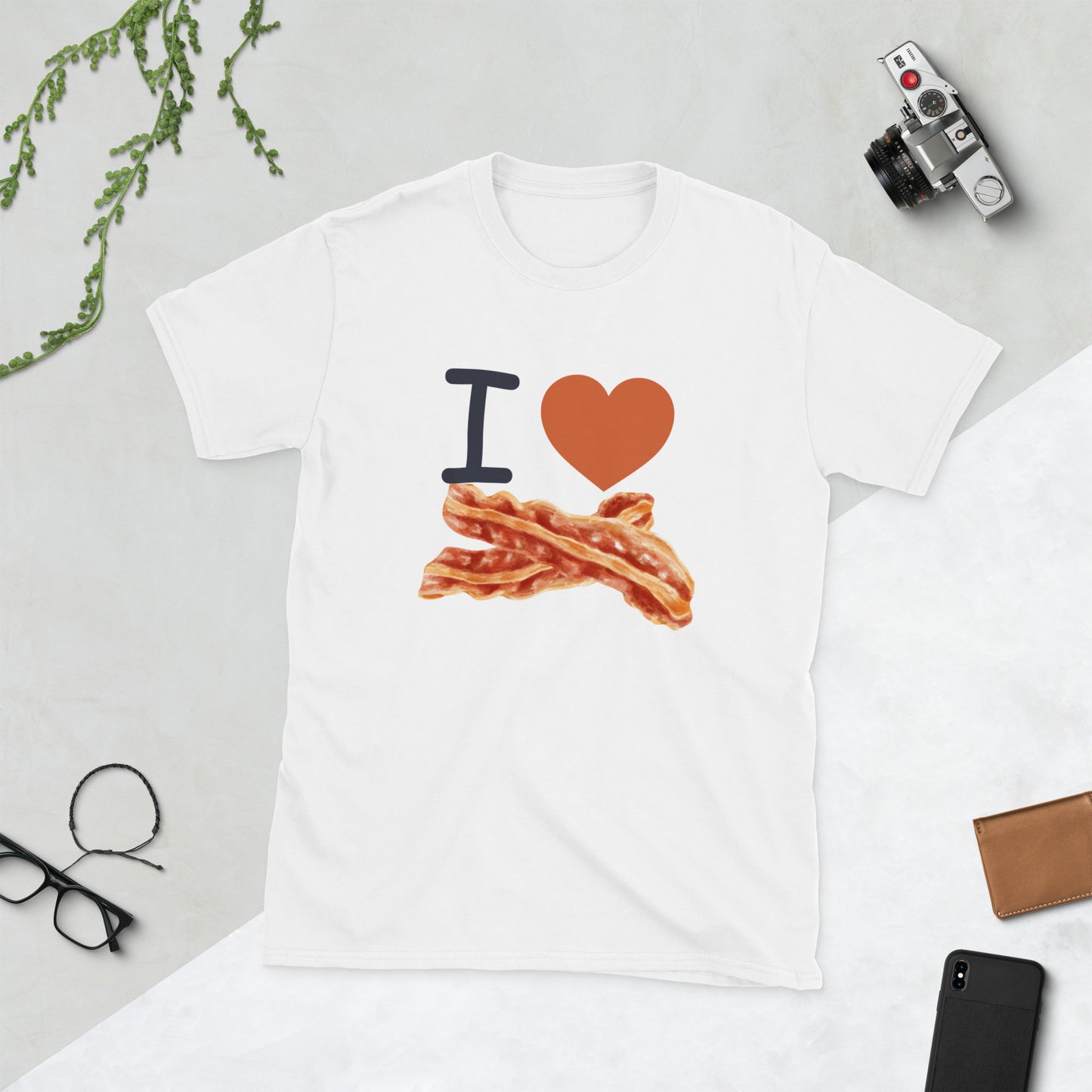 I love Bacon Short-Sleeve Unisex T-Shirt