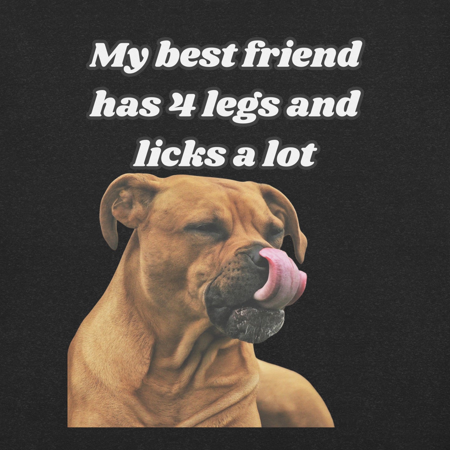 My Best Friend Has 4 Legs and Licks A Lot Unisex t-shirt