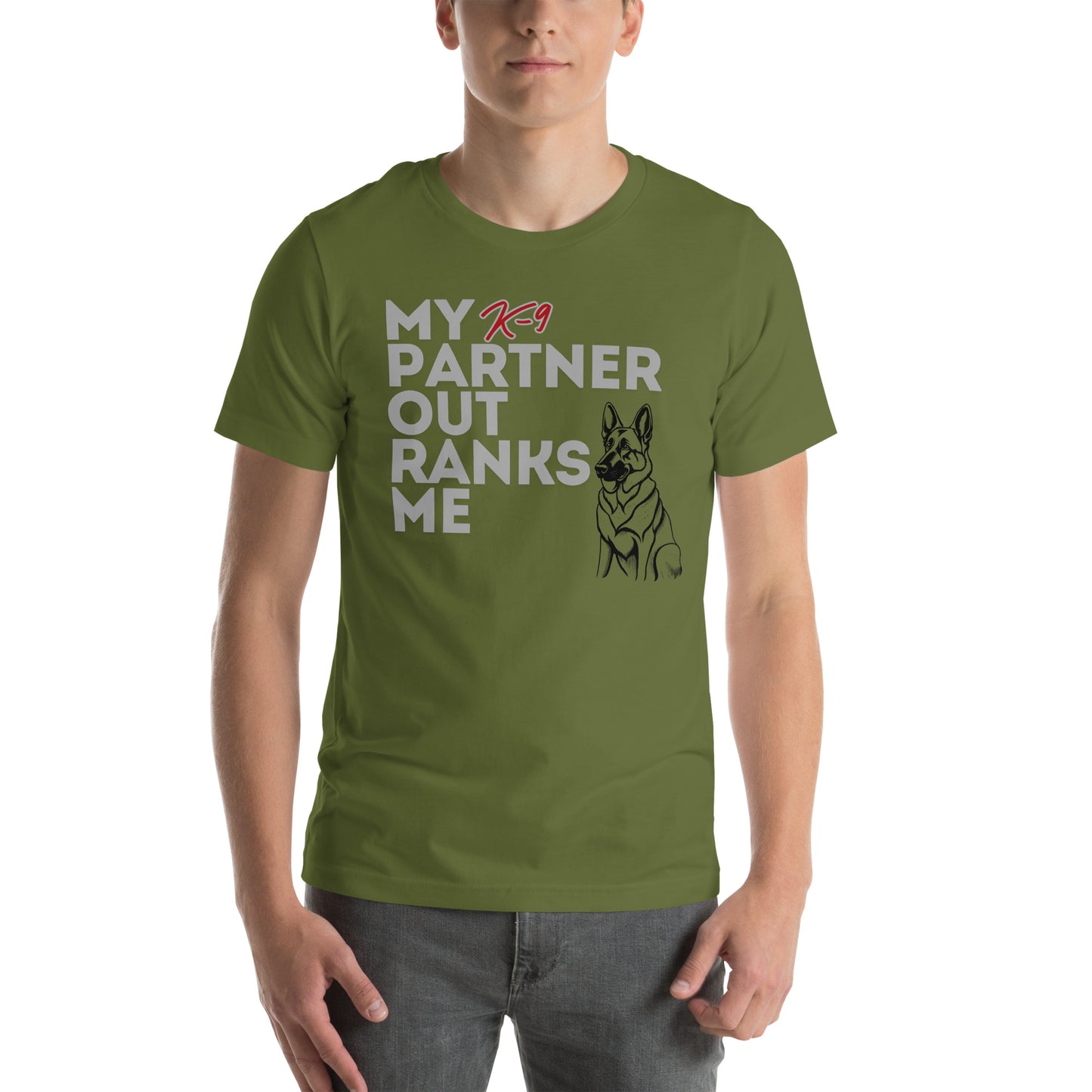 My K9 Partner Outranks Me Unisex t-shirt