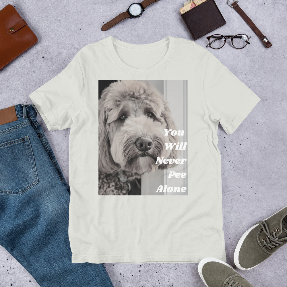 You Will Never Pee Alone Doodle Unisex t-shirt