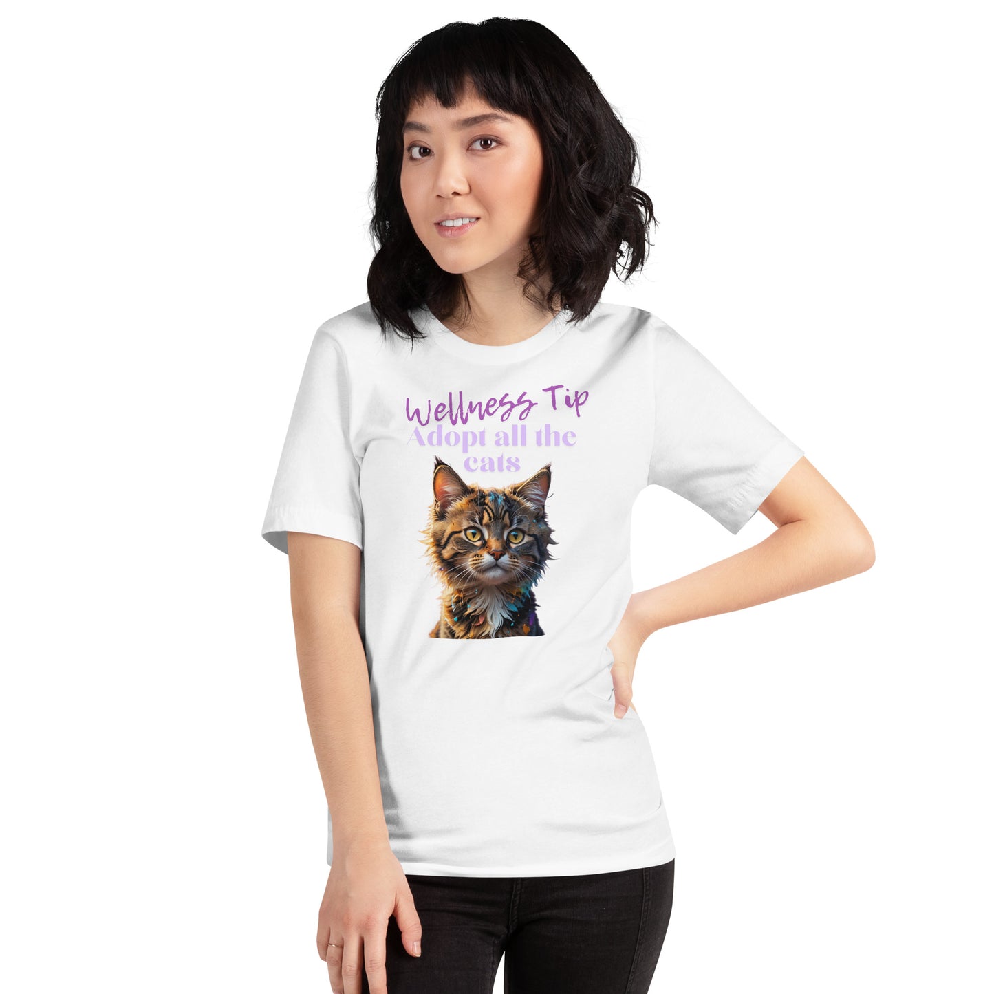 Wellness Tip Adopt All The Cats Unisex t-shirt