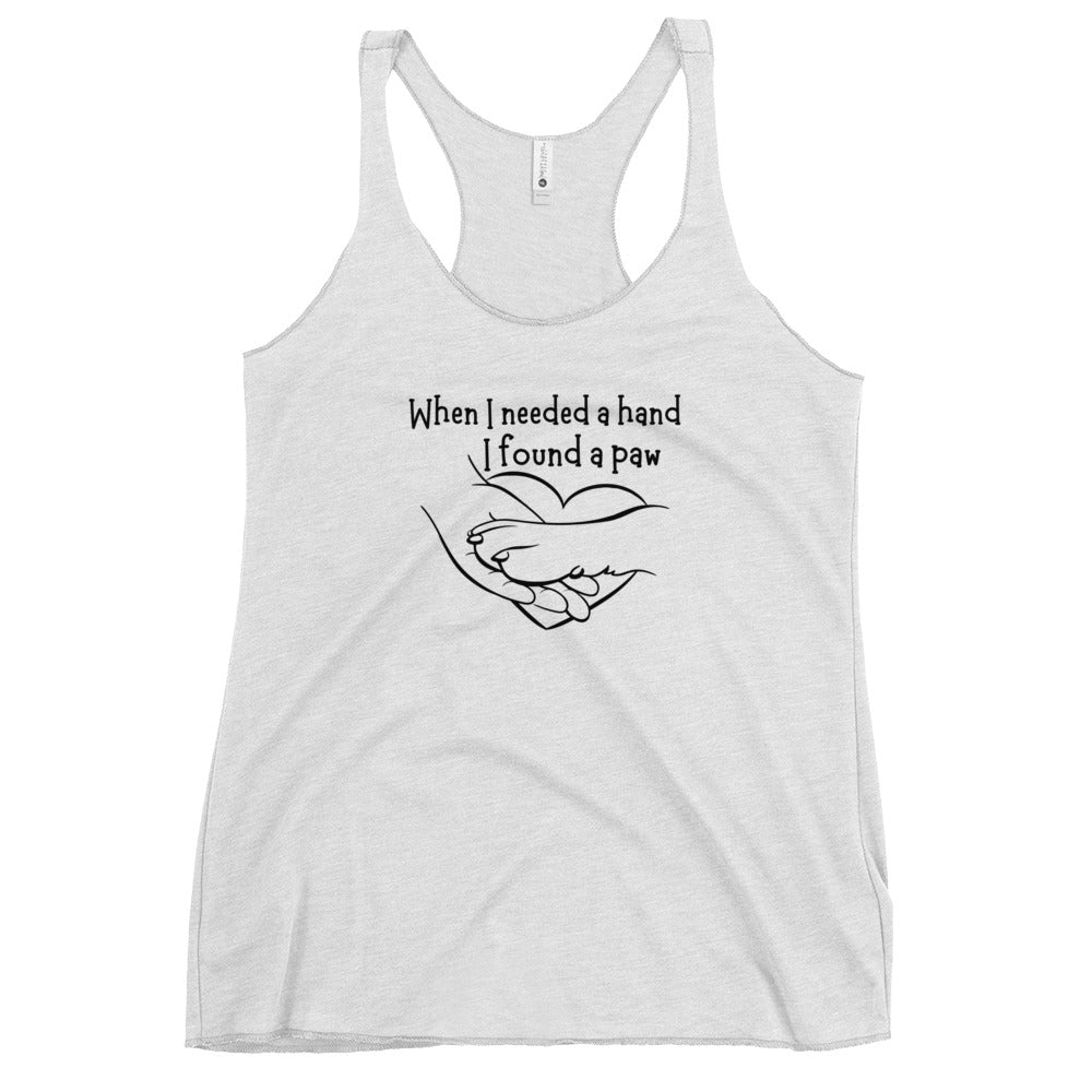 When I needed a hand I found a paw Women's Racerback Tank