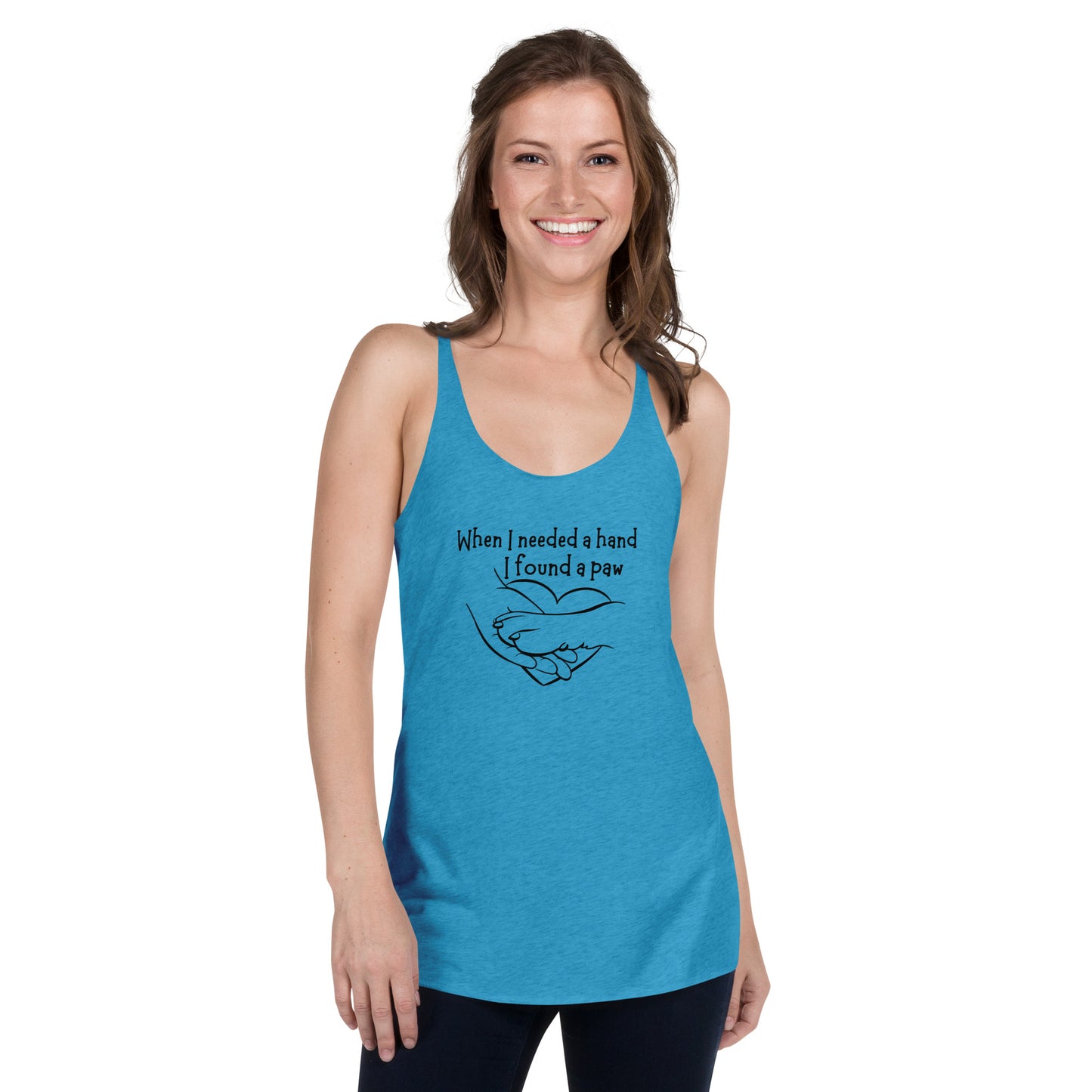 When I needed a hand I found a paw Women's Racerback Tank